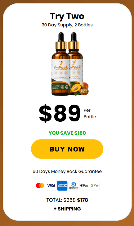 Limited time twin pack pricing for LipoPeak drops