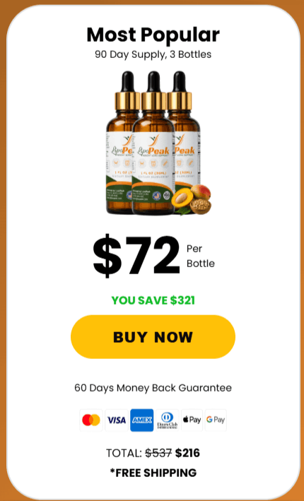Best selling three bottle package of LipoPeak with no shipping cost