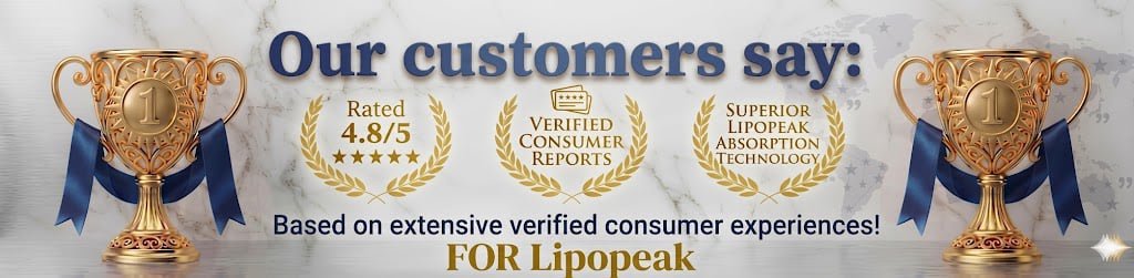 LipoPeak 4.8 star average rating from verified customer reviews